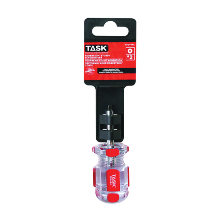 TASK TOOLS Task Screwdriver, #2 Drive, Robertson Drive, 1-1/2in L Shank, Cellulose Acetate Hndl, Hard Grip Hndl T50444C